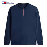 Tommy Hilfiger Long Sleeve Zip Navy Polo Navy