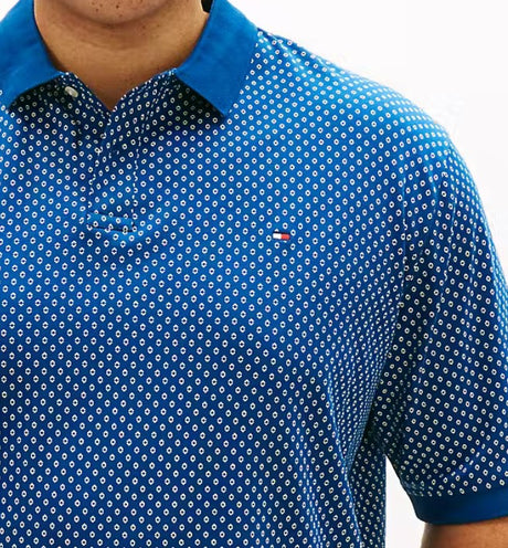 Tommy Hilfiger Interlock Print Blue Polo Blue