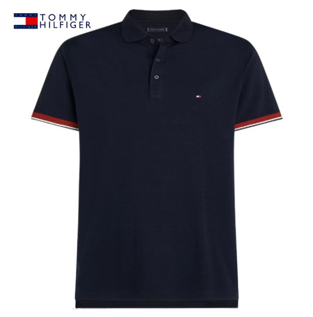 Tommy Hilfiger Interlock Sleeve Tip Polo Navy