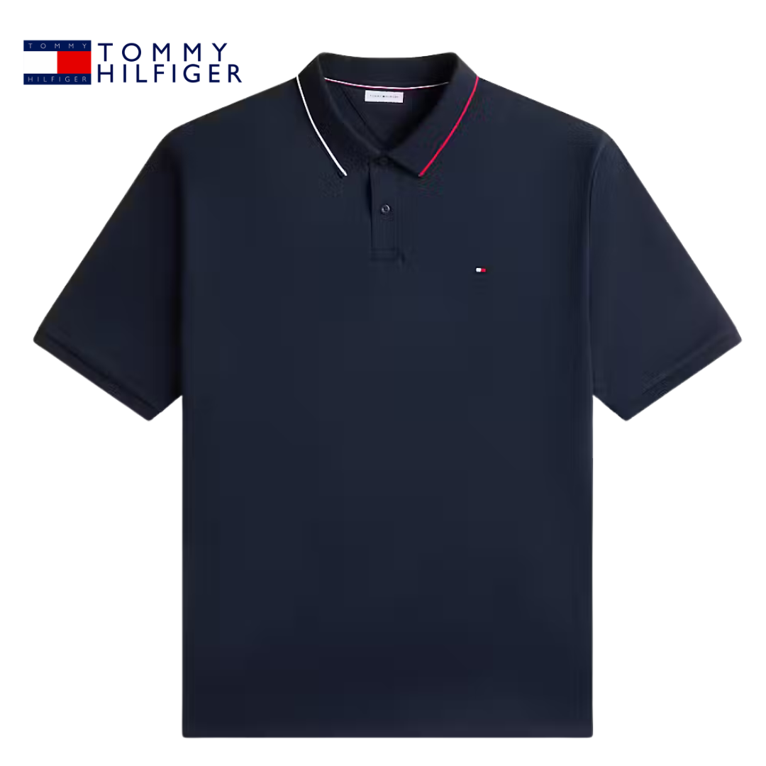 Tommy Hilfiger Liquid Tipped Collar Polo Navy