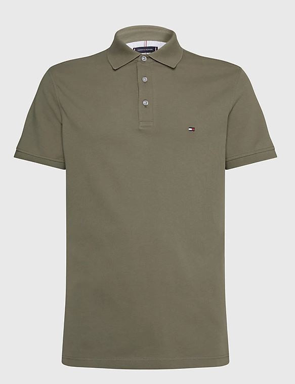 Tommy Hilfiger Faded Military Polo Shirt Khaki Green