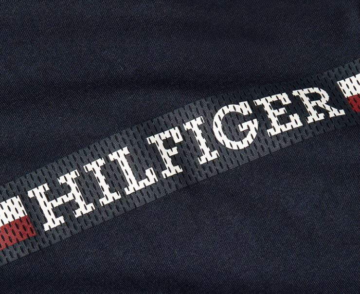 Tommy Hilfiger Mono Stripe Logo Navy Tee Navy