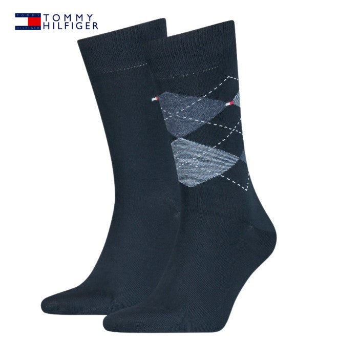 Tommy Hilfiger 2-Pack Navy Check Socks Navy