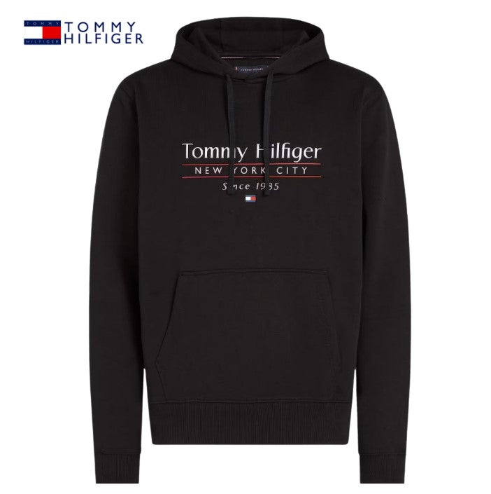 Tommy Hilfiger New York City Logo Hoodie Black – Kingsize Ireland