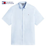 Tommy Hilfiger Linen Pigment Blue Shirt Blue