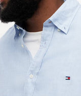 Tommy Hilfiger Linen Pigment Blue Shirt Blue