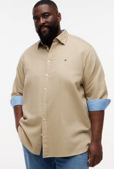 Tommy Hilfiger Linen Blend Beige Shirt Beige
