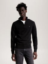 Tommy Hilfiger Quarter Zip Black Knit Black