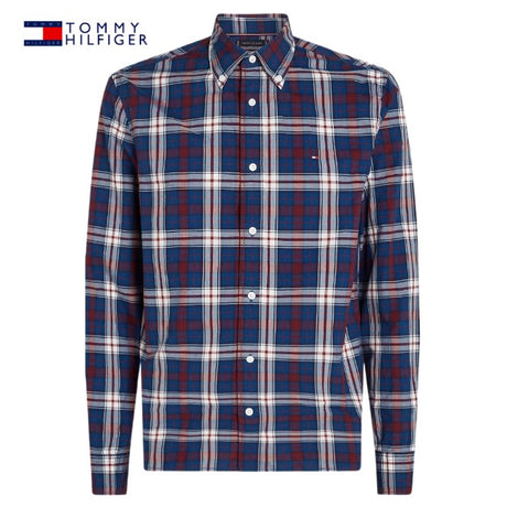 Tommy Hilfiger Poplin Red & Blue Check Blue