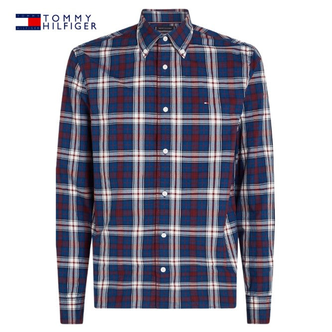 Tommy Hilfiger Poplin Red & Blue Check Blue