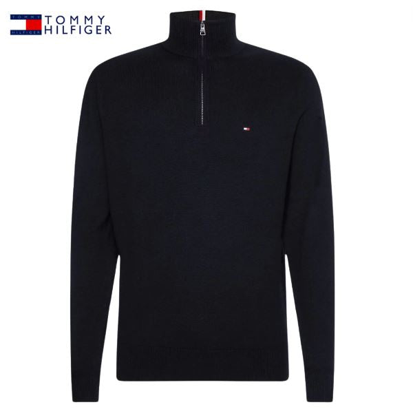 Tommy Hilfiger Quarter Zip Black Knit Black