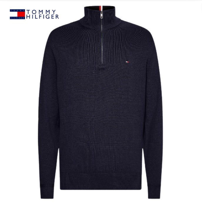 Tommy Hilfiger Quarter Zip Cashmere Knit Navy