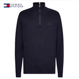 Tommy Hilfiger Quarter Zip Cashmere Knit Navy