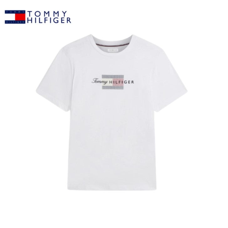 Tommy Hilfiger Script Flag Logo Tee White