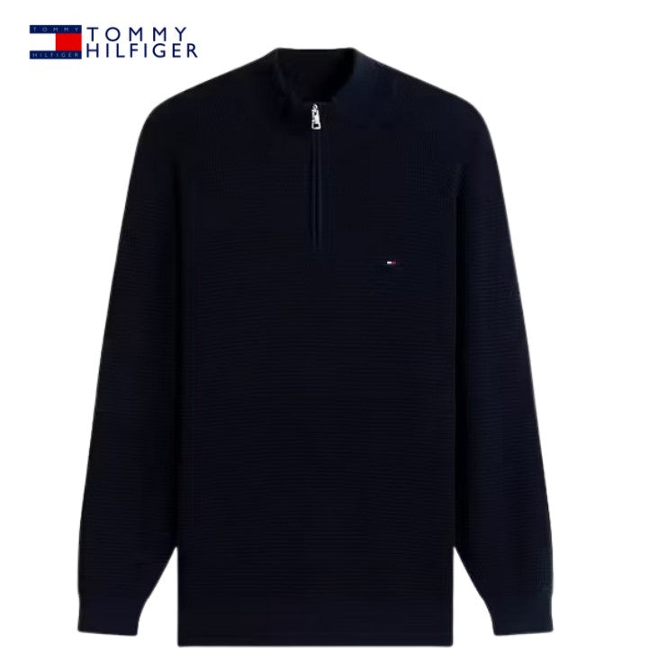 Tommy Hilfiger Structered Zip Sweater Navy