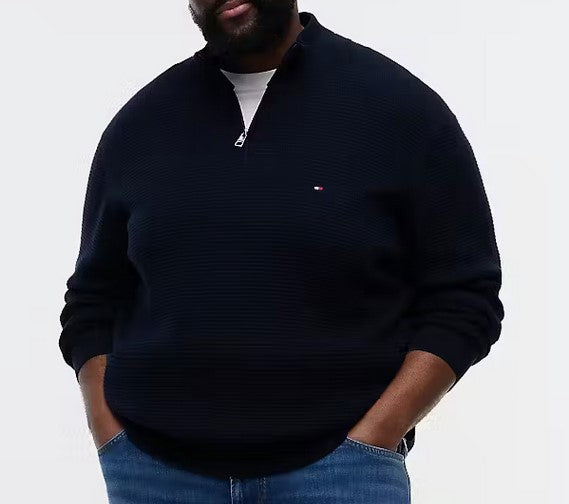 Tommy Hilfiger Structered Zip Sweater Navy