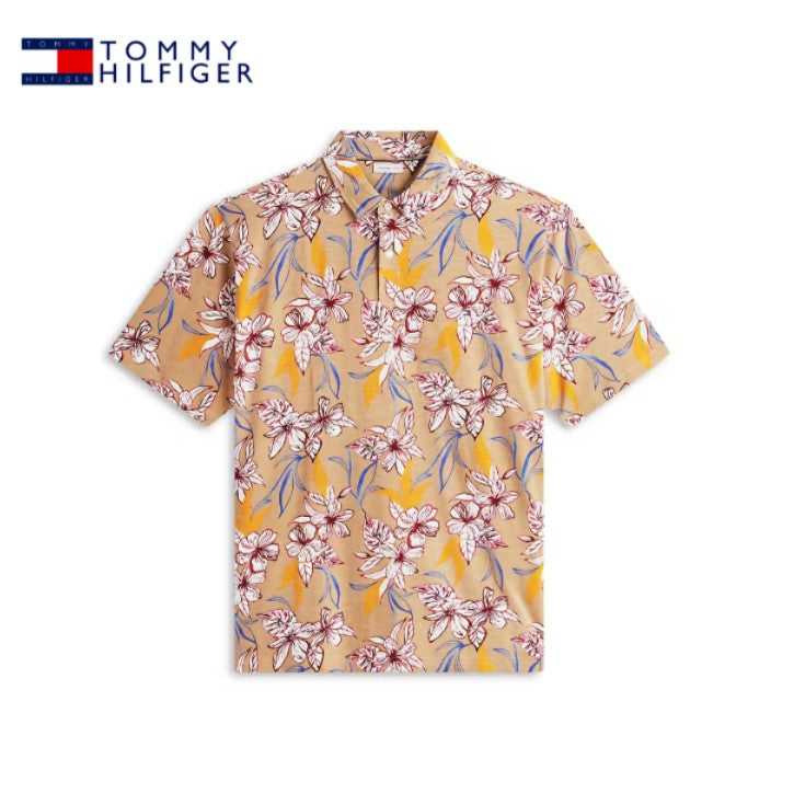 Tommy Hilfiger Slub Printed Polo Khaki Green
