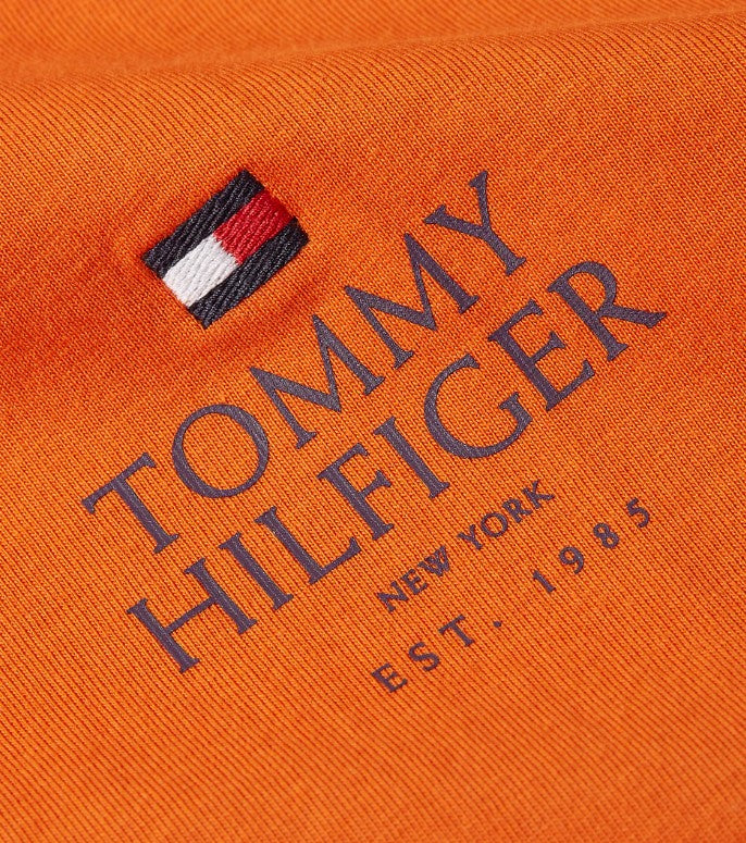 Tommy Hilfiger Stack Logo Orange Tee Orange