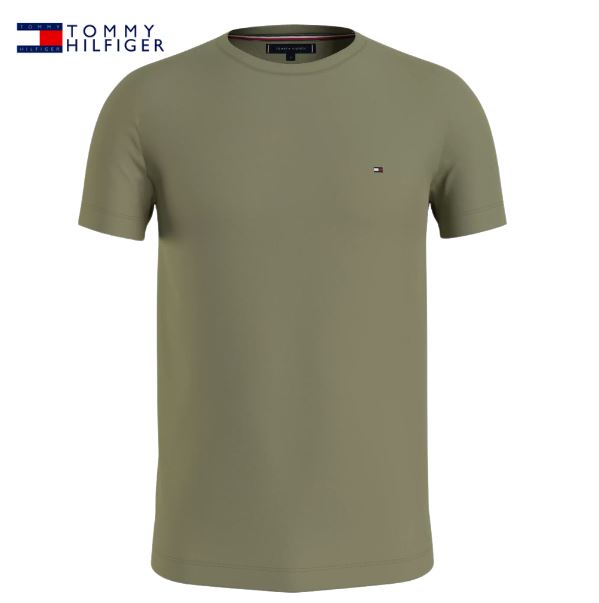 Tommy Hilfiger Stretch Logo Olive Tee Green