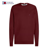 Tommy Hilfiger Structured Crew Neck Knit Wine