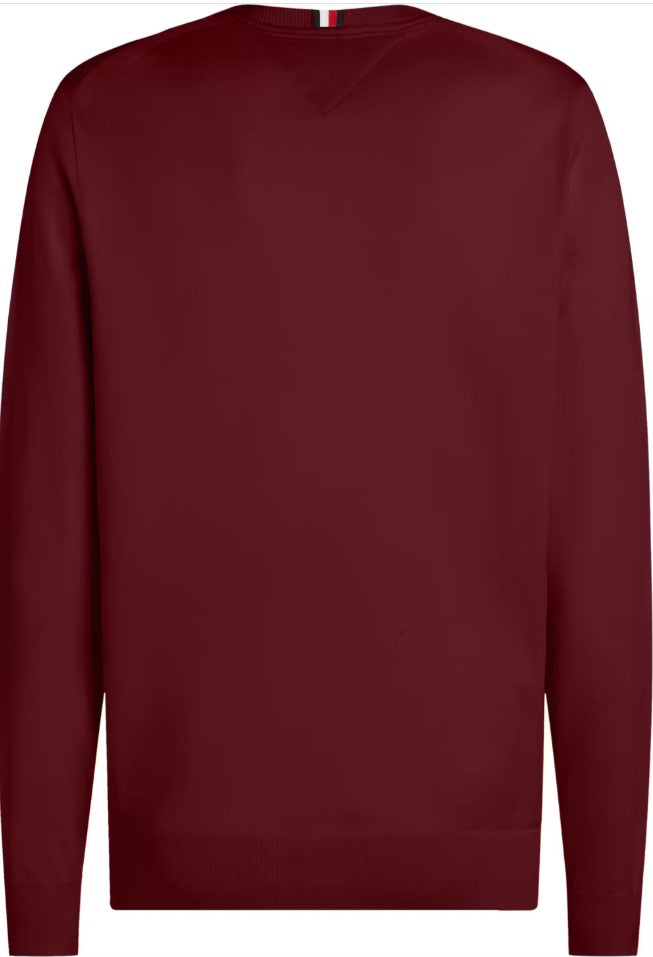 Tommy Hilfiger Structured Crew Neck Knit Wine
