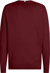 Tommy Hilfiger Structured Crew Neck Knit Wine