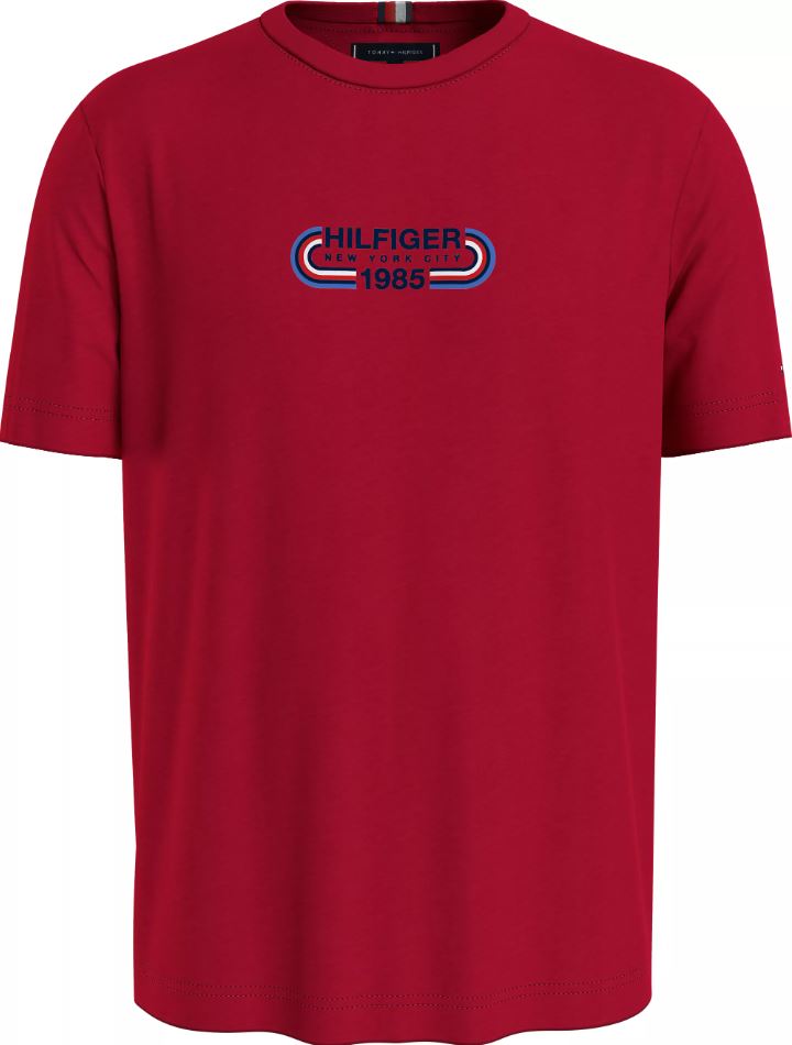 Tommy Hilfiger Track Logo Red Tee Red