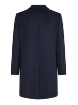 Tommy Hilfiger Wool Mix Button Coat Navy