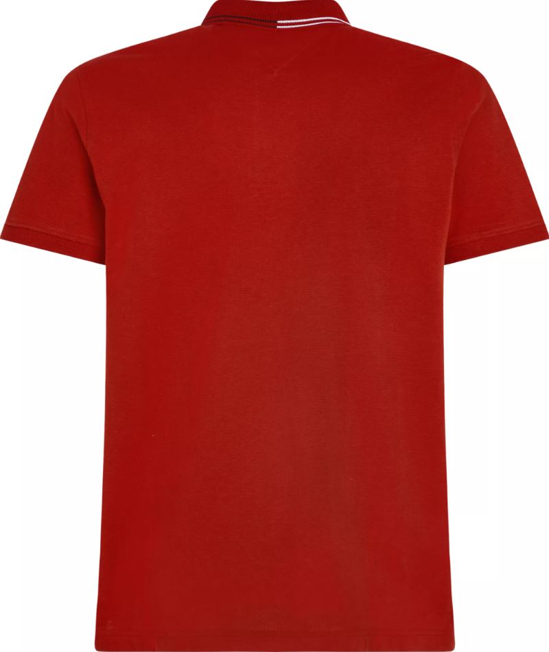 Tommy Hilfiger Placket Zip Red Polo Red