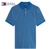 Tommy Hilfiger Interlock Print Blue Polo Blue