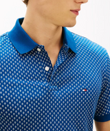 Tommy Hilfiger Interlock Print Blue Polo Blue