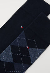 Tommy Hilfiger 2-Pack Navy Check Socks Navy