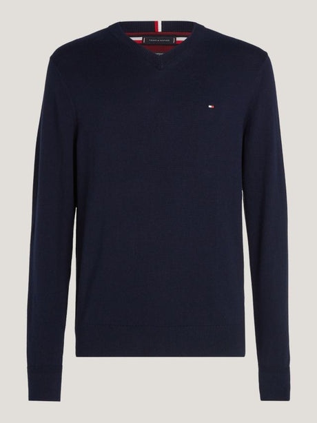 Tommy Hilfiger Cashmere Navy V-Neck Knit Navy