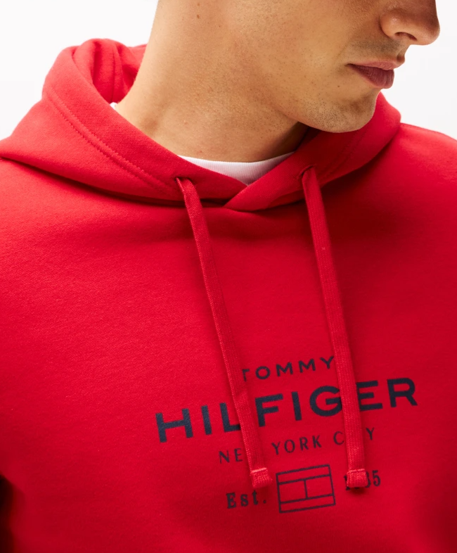 Tommy Hilfiger Oval Graphic Red Hoodie Red