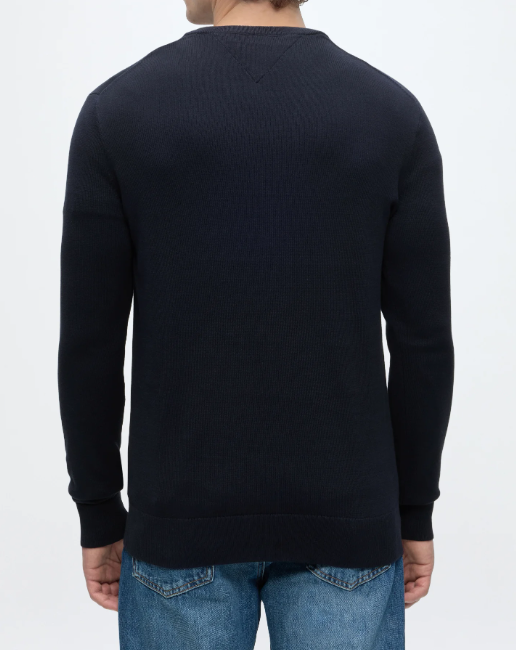 Tommy Hilfiger Round Navy Cotton Knit Navy