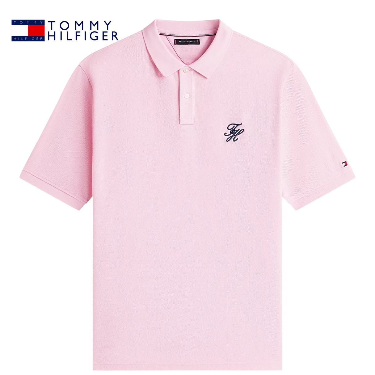 Tommy Hilfiger Script Logo Pink Polo Pink