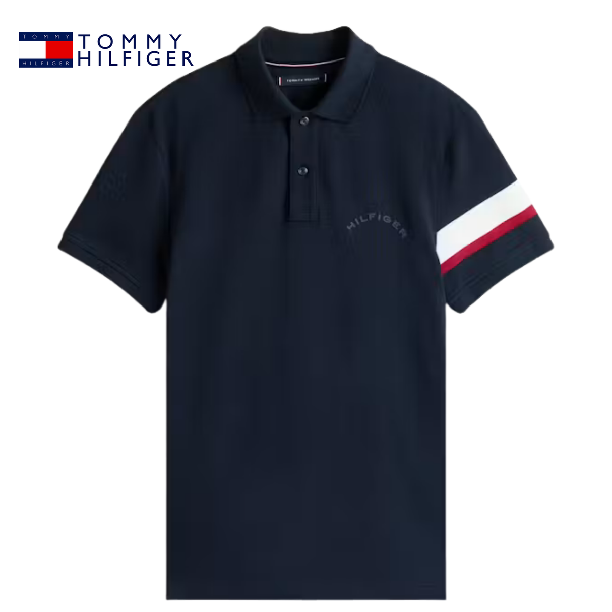 Tommy Hilfiger Sleeve Tape Navy Polo Navy