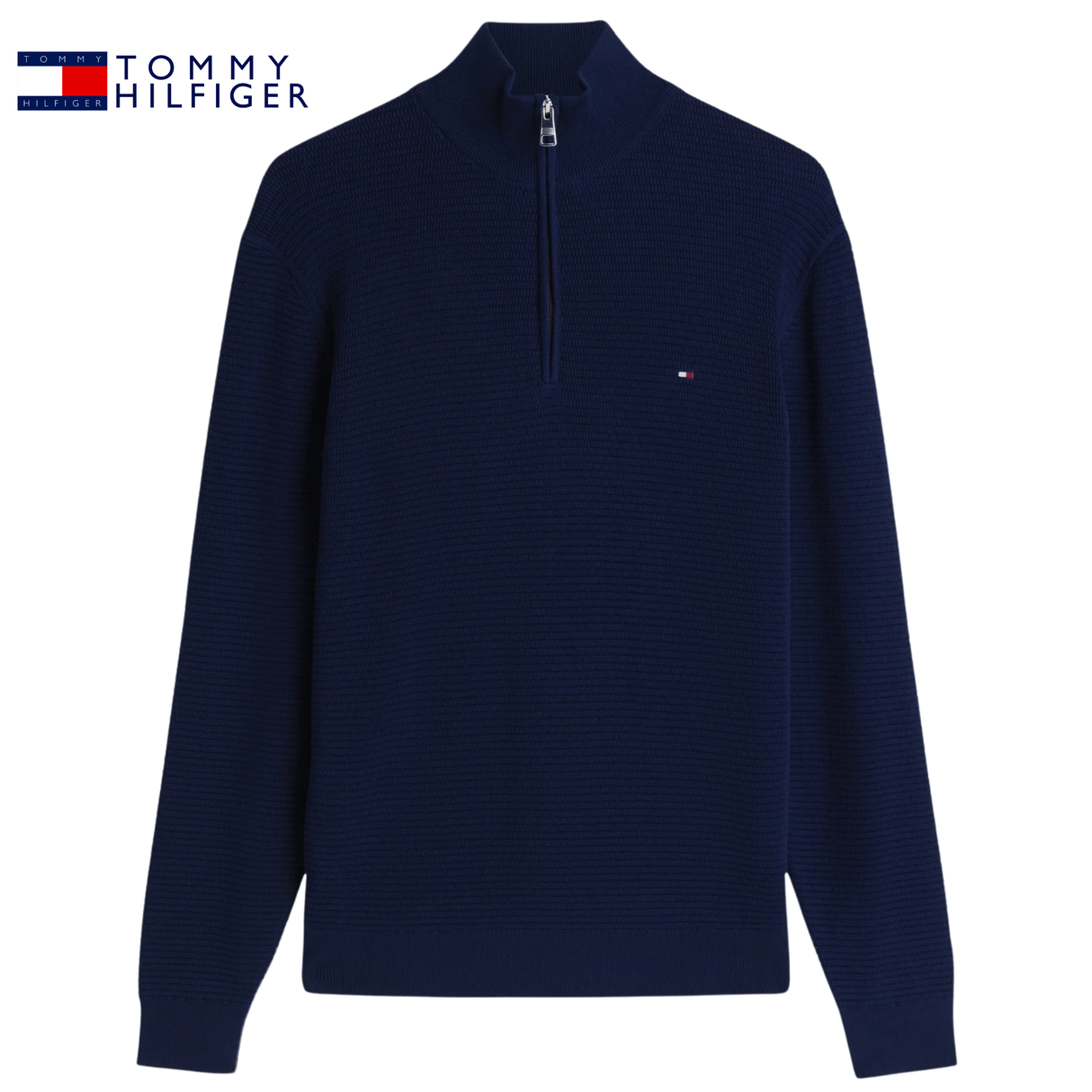 Tommy Hilfiger Structered Zip Sweater Navy