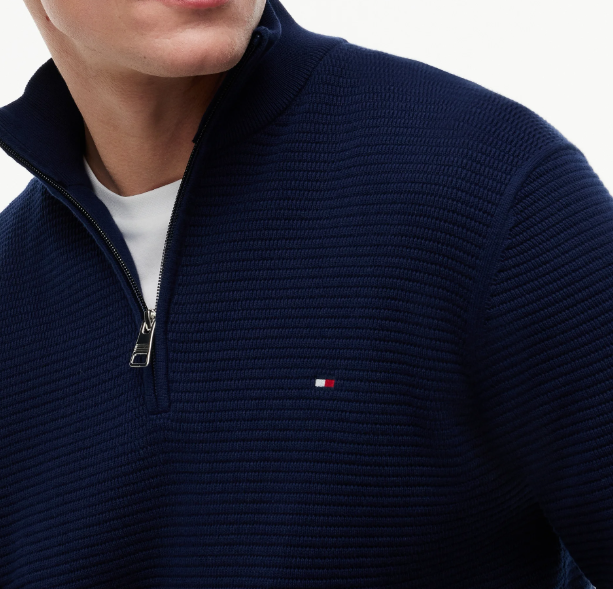 Tommy Hilfiger Structered Zip Sweater Navy