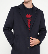 Tommy Hilfiger Wool Mix Button Coat Navy