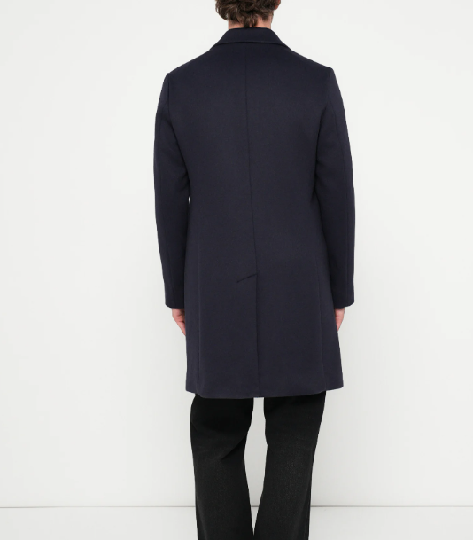 Tommy Hilfiger Wool Mix Button Coat Navy