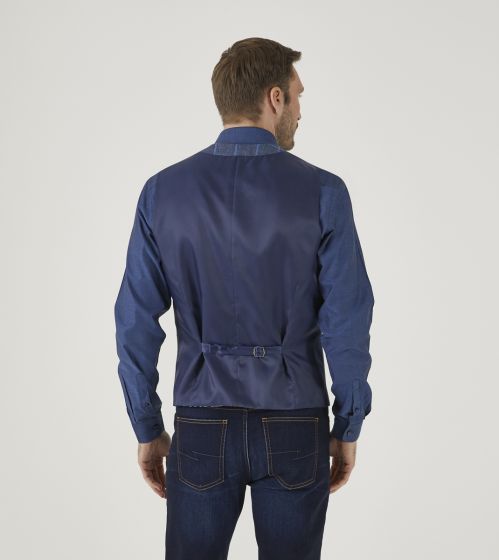 Skopes Trevor X-Long Blue Waistcoat Blue