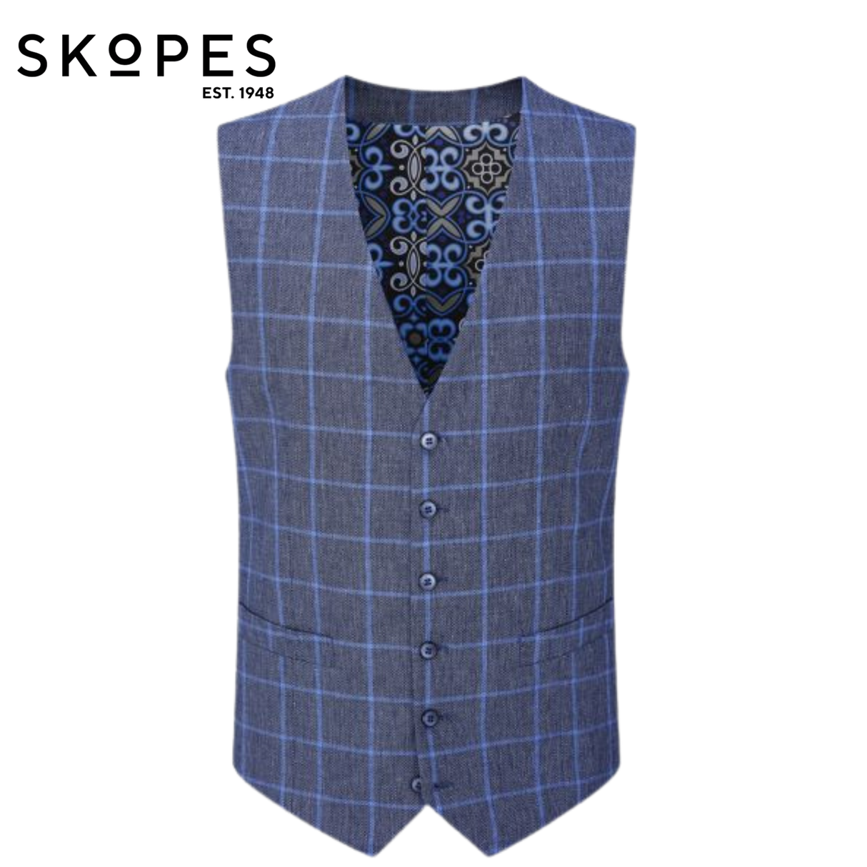Skopes Trevor X-Long Blue Waistcoat Blue
