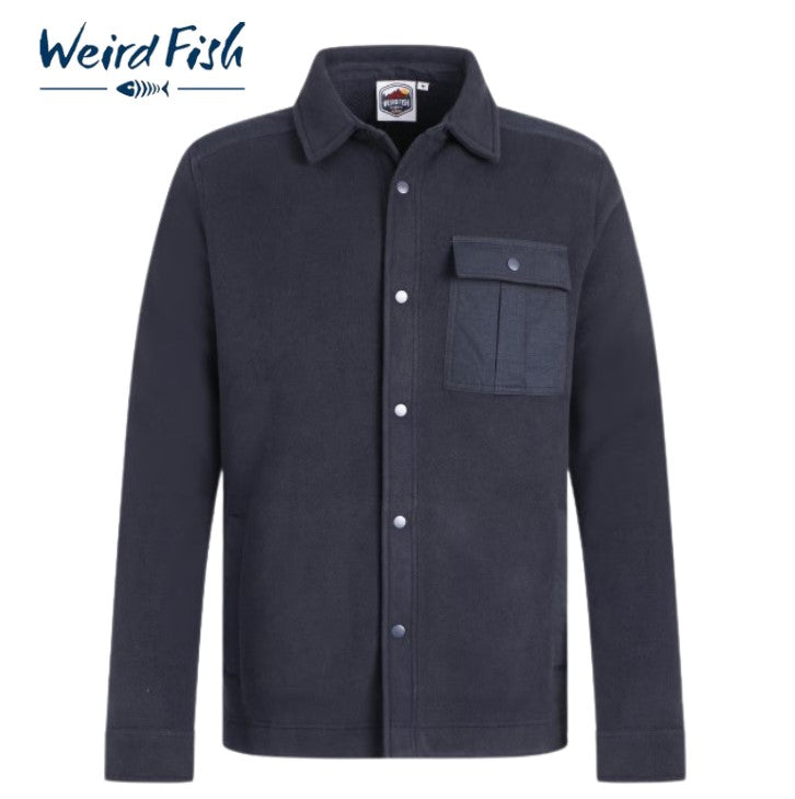 Weird Fish Boyd Polar Fleece Shirt Navy