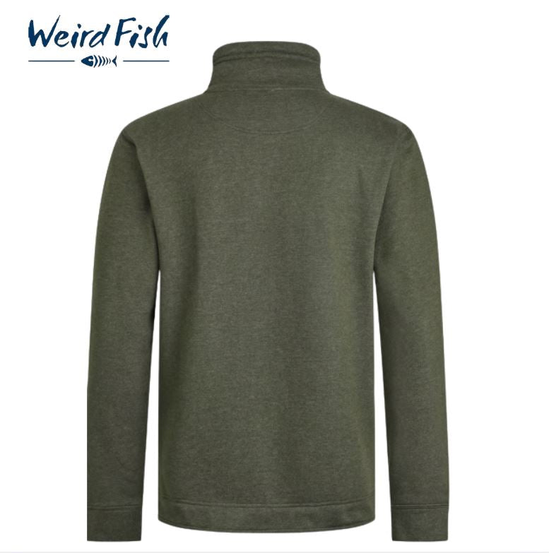 Weird Fish Brampton Qtr Zip Green Sweat Green