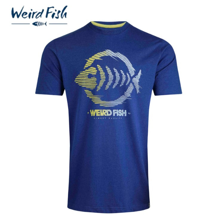 Weird Fish Cobalt Blue Print T-Shirt Blue