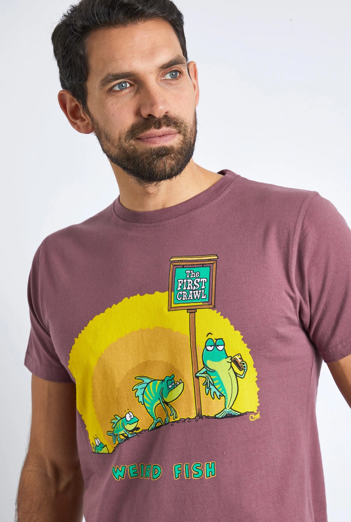 Weird First Crawl Wine Print Tee Shirt Wine