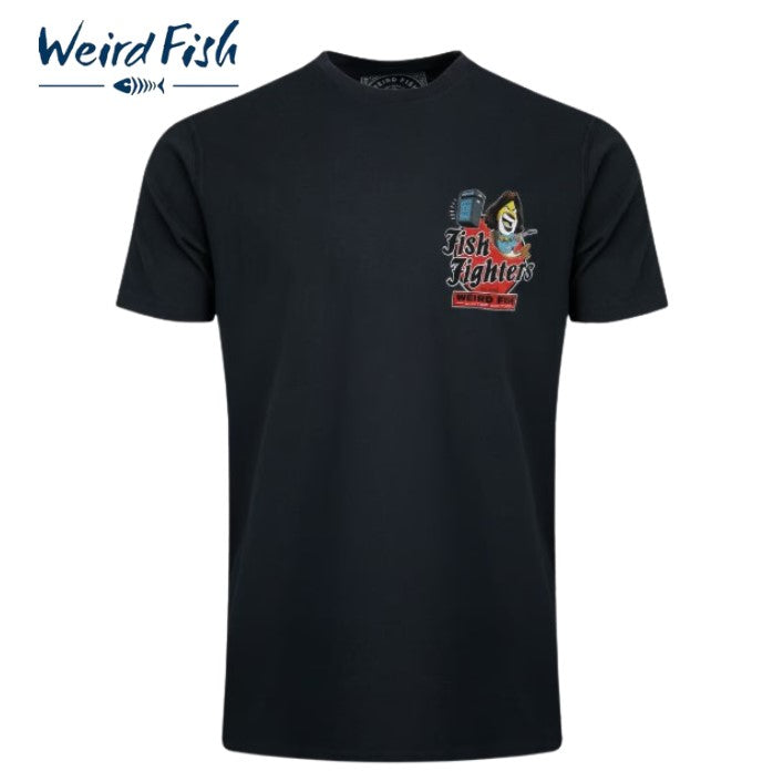 Weird Fish Fish Fighters Art T-Shirt Navy