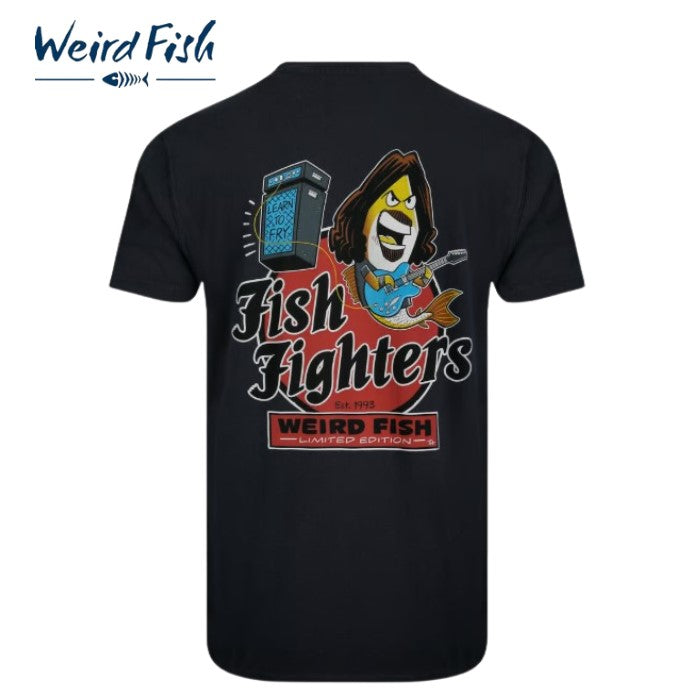 Weird Fish Fish Fighters Art T-Shirt Navy