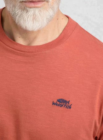 Weird Fish Fished Organic Crew Neck Tee Red